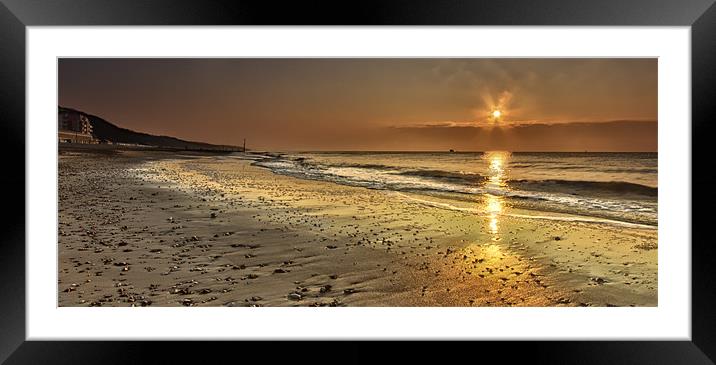 Golden Sunrise Bournemouth Framed Mounted Print by Jennie Franklin