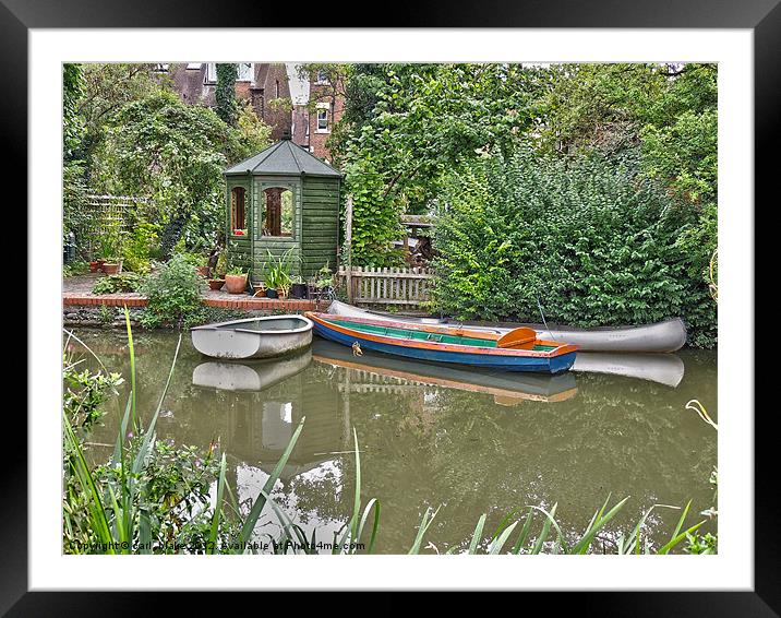 garden boat house Framed Mounted Print by carl blake