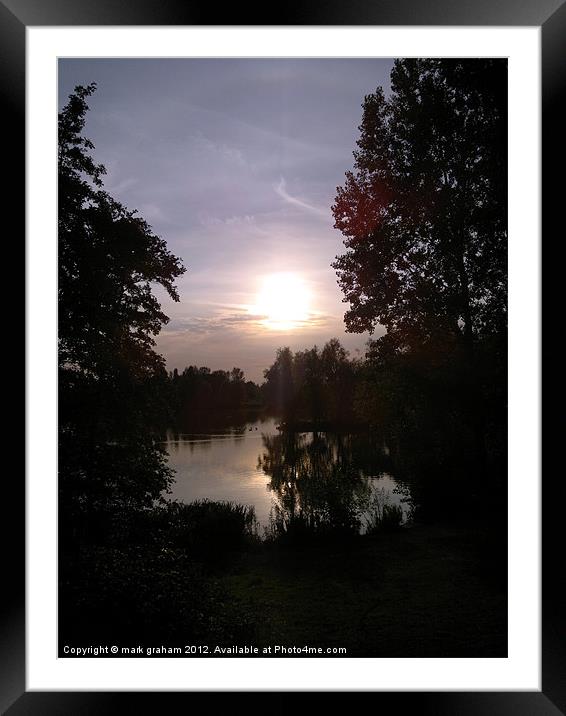 SUNSET ON THE LAKE Framed Mounted Print by mark graham