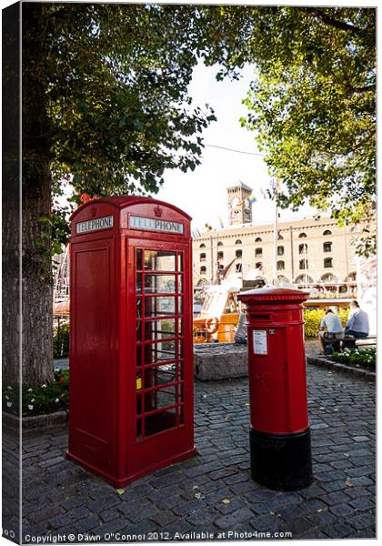 Red Telephone Box and Post Box Canvas Print by Dawn O'Connor