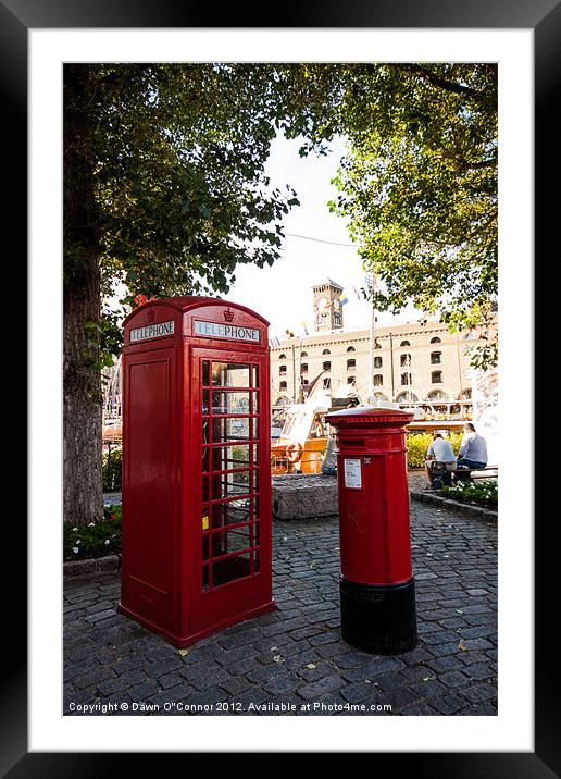 Red Telephone Box and Post Box Framed Mounted Print by Dawn O'Connor