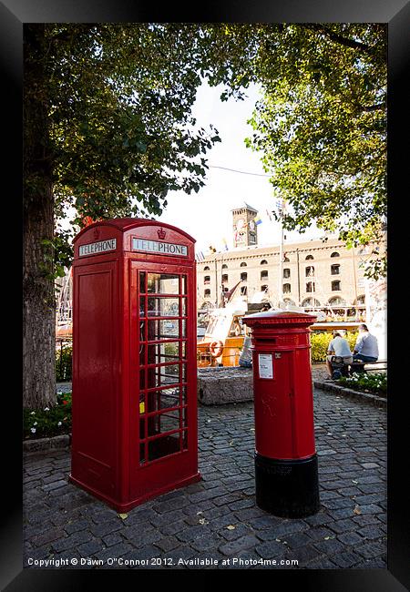 Red Telephone Box and Post Box Framed Print by Dawn O'Connor