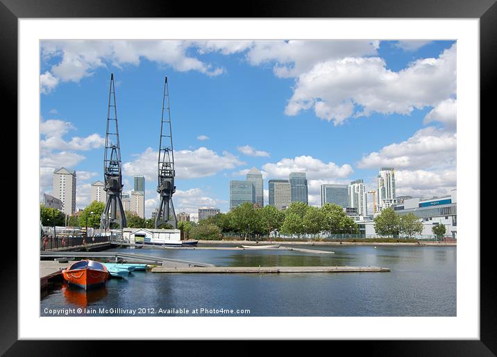 Millwall Dock Framed Mounted Print by Iain McGillivray