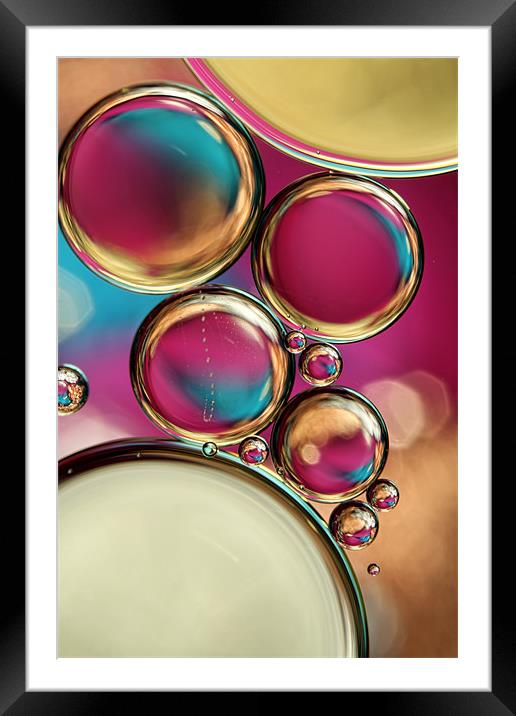 Bubble Fun Framed Mounted Print by Sharon Johnstone