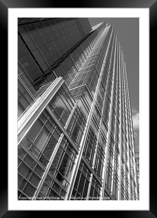 Canary Wharf Skyscraper Framed Mounted Print by Iain McGillivray