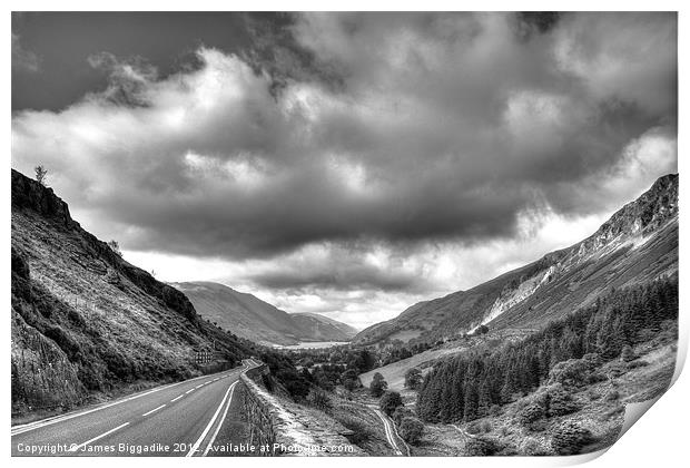 The Road Through Snowdonia Print by J Biggadike