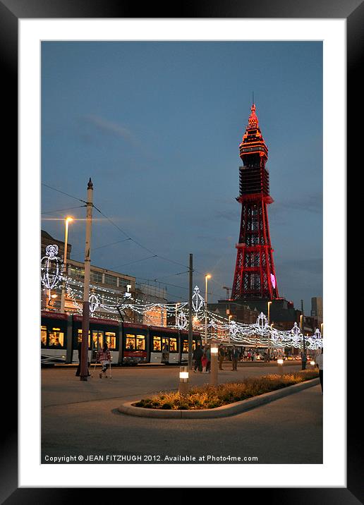Blackpool Tower and Illuminations 2012 Framed Mounted Print by JEAN FITZHUGH