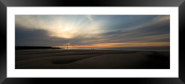 Wirral Beach Casters Framed Mounted Print by Wayne Molyneux
