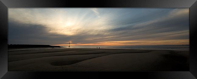 Wirral Beach Casters Framed Print by Wayne Molyneux