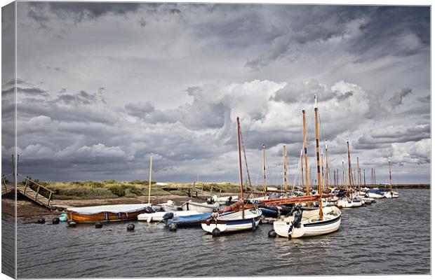 Boats in Morston Quay Harbour Canvas Print by Paul Macro
