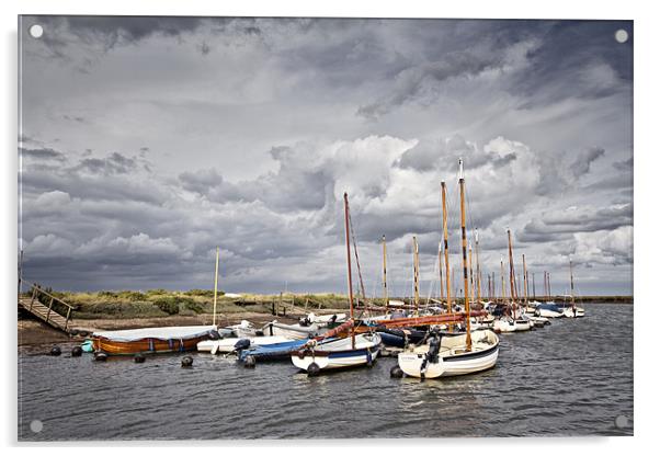 Boats in Morston Quay Harbour Acrylic by Paul Macro