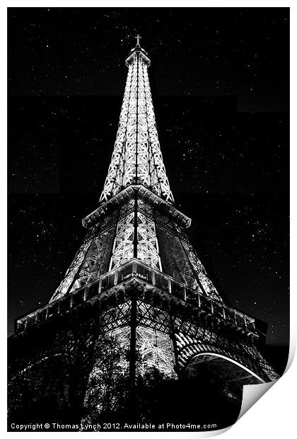 Eiffel Tower, Paris, under the stars Print by Thomas Lynch