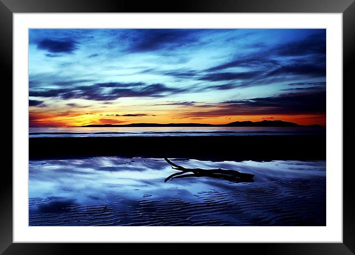 Troon Beach, Reflections Framed Mounted Print by Aj’s Images