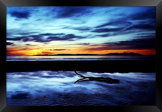 Troon Beach, Reflections Framed Print by Aj’s Images