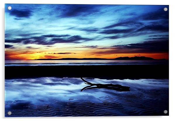 Troon Beach, Reflections Acrylic by Aj’s Images
