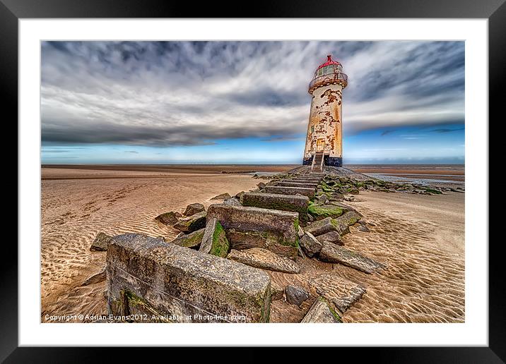 Crooked Lighthouse Talacre Beach Framed Mounted Print by Adrian Evans