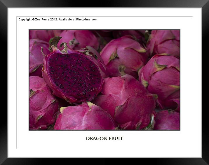 Dragonfruit at the Market Framed Mounted Print by Zoe Ferrie