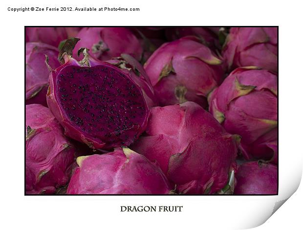 Dragonfruit at the Market Print by Zoe Ferrie