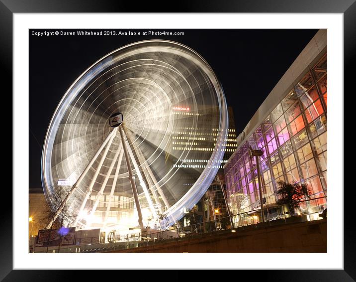 Nightime Manchester Big Wheel Framed Mounted Print by Darren Whitehead