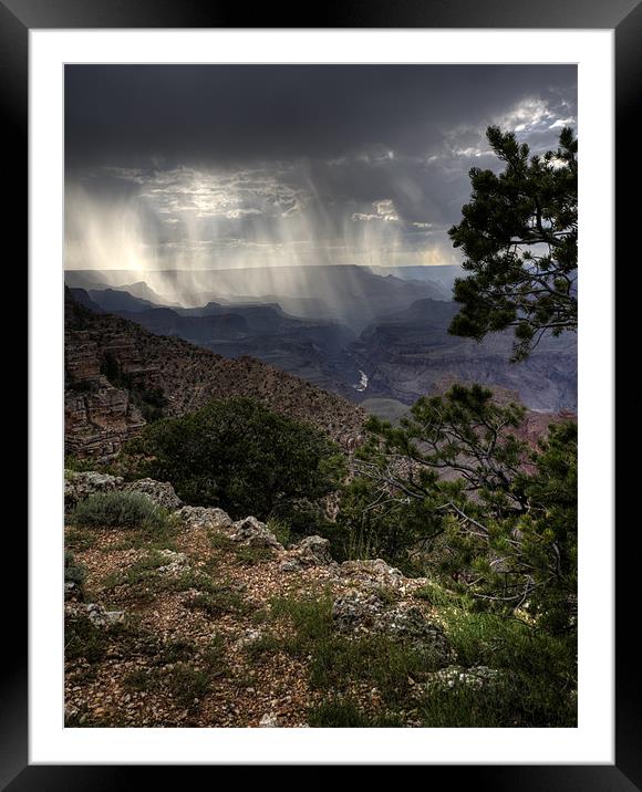 Grand Canyon Storm Framed Mounted Print by simon  davies