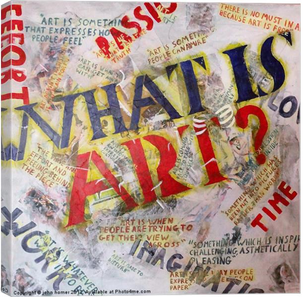 what is art Canvas Print by john homer