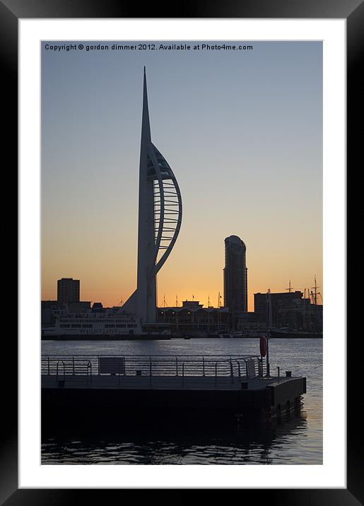 Spinnaker Tower Sunrise Framed Mounted Print by Gordon Dimmer