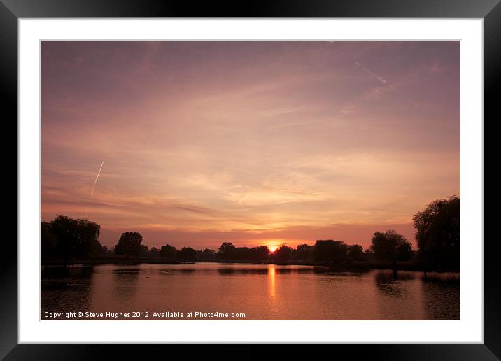 Bushy Park Sunset Framed Mounted Print by Steve Hughes