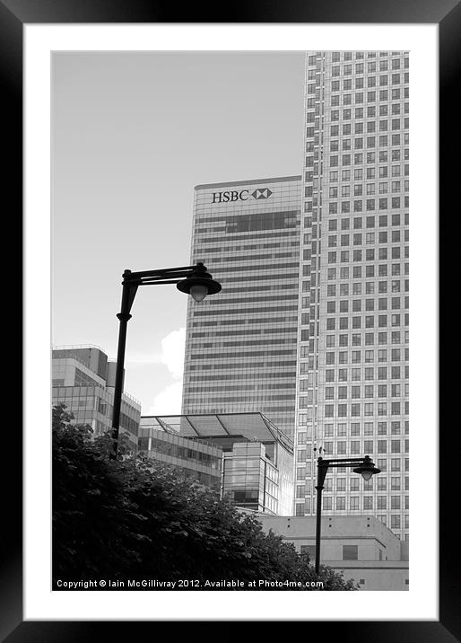 Canary Wharf Skyscrapers Framed Mounted Print by Iain McGillivray