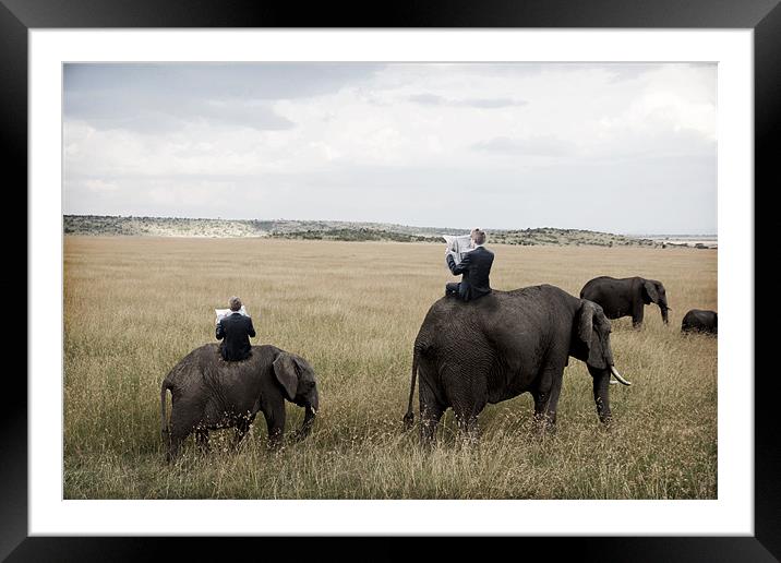 Safari Surreal Suits Framed Mounted Print by philippe marr