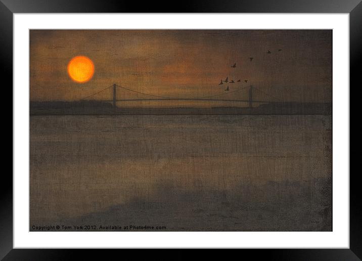 SUNSET ON THE VERRAZANO BRIDGE Framed Mounted Print by Tom York