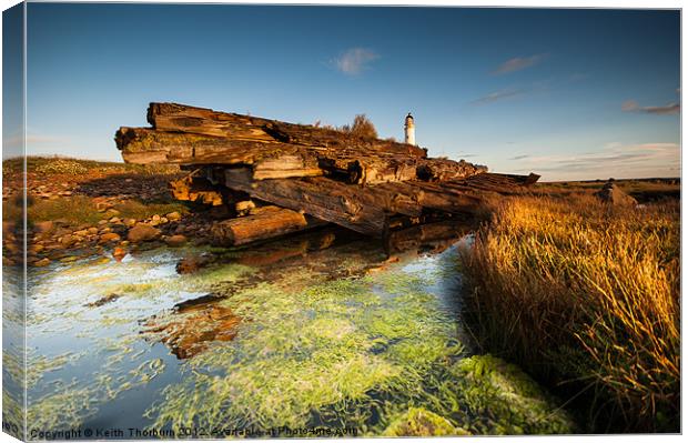 Barns Ness Lighthouse Canvas Print by Keith Thorburn EFIAP/b
