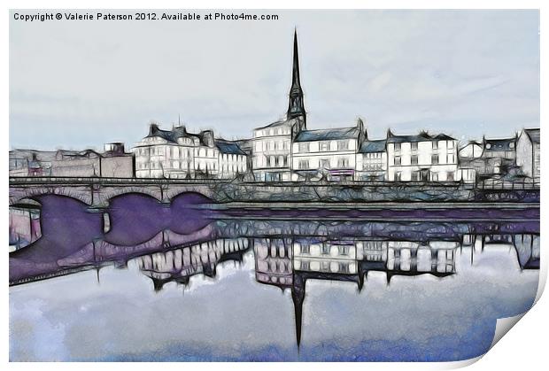 Fractal Ayr Town Centre Print by Valerie Paterson
