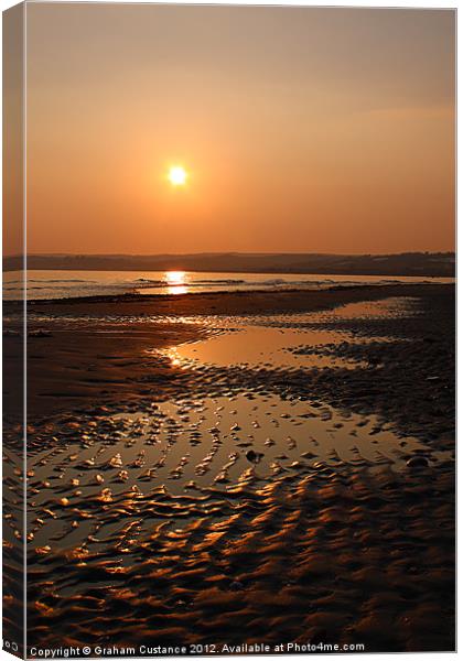 Cornish Sunset Canvas Print by Graham Custance
