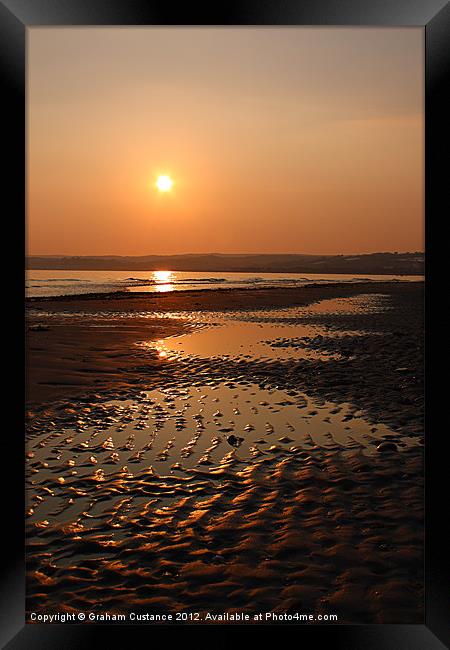Cornish Sunset Framed Print by Graham Custance