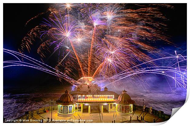 Cromer fireworks Print by Mark Bunning