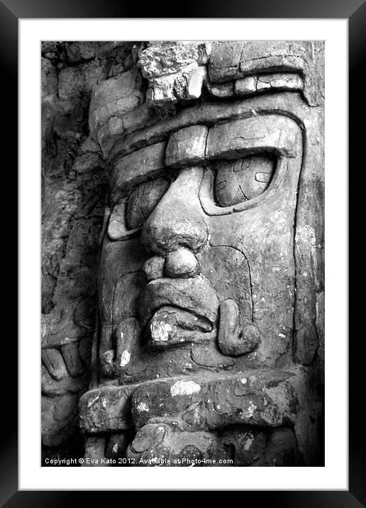 Maya Mask Kohunlich Framed Mounted Print by Eva Kato