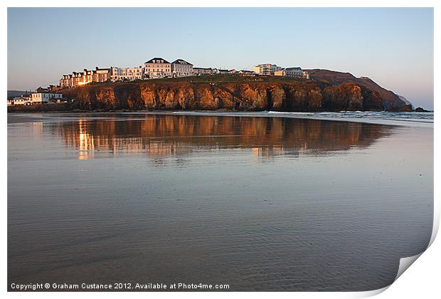 Perranporth Reflections Print by Graham Custance