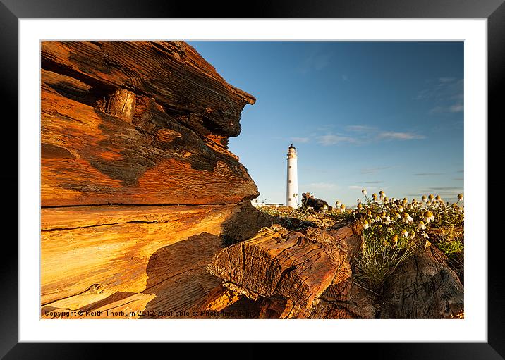 Barns Ness Lighthouse Framed Mounted Print by Keith Thorburn EFIAP/b
