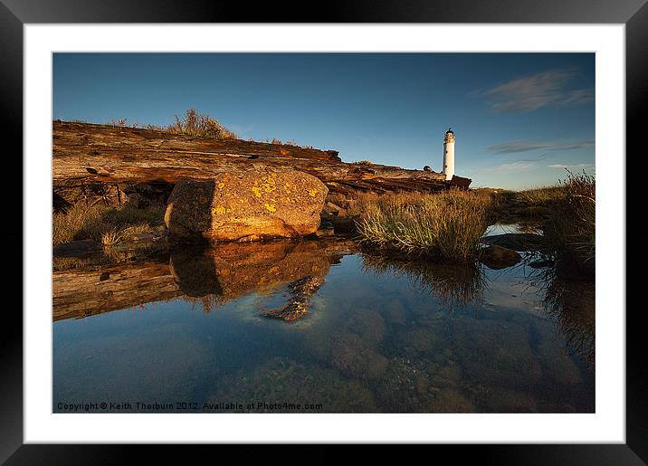 Barns Ness Lighthouse Framed Mounted Print by Keith Thorburn EFIAP/b
