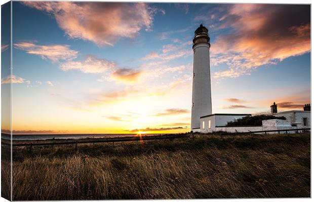 Sunrise at Barns Ness Lighthouse Canvas Print by Keith Thorburn EFIAP/b