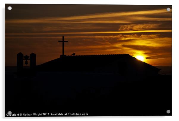 Algarve sunset. Acrylic by Nathan Wright