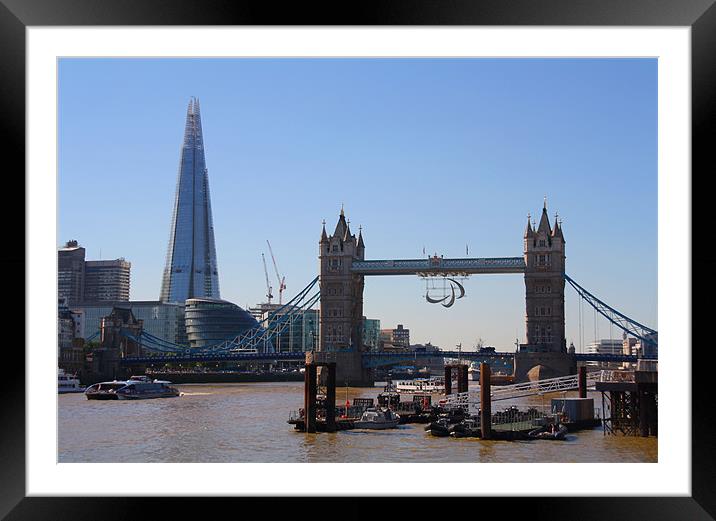 The Shard, and Tower Bridge Framed Mounted Print by Sandi-Cockayne ADPS