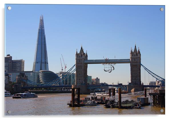The Shard, and Tower Bridge Acrylic by Sandi-Cockayne ADPS