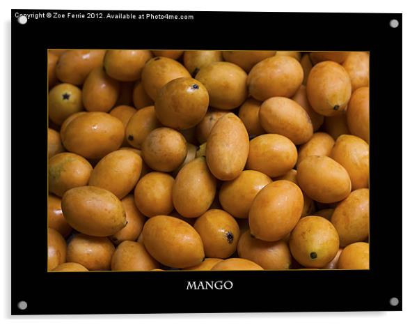 Market Mangoes against black background Acrylic by Zoe Ferrie