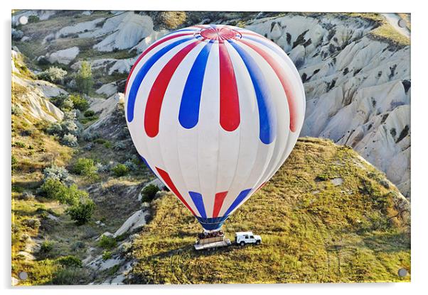 Patriotic Coloured balloon lands on trailer Acrylic by Arfabita  