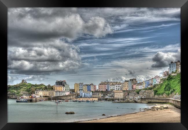 Tenby Harbour Painterly Framed Print by Steve Purnell