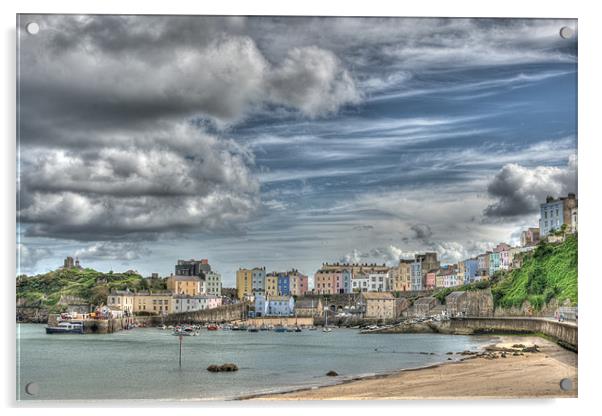 Tenby Harbour Painterly Acrylic by Steve Purnell