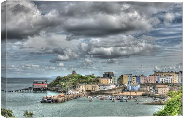 Tenby Harbour 2 Painterly Canvas Print by Steve Purnell