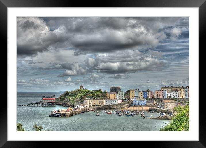 Tenby Harbour 2 Painterly Framed Mounted Print by Steve Purnell