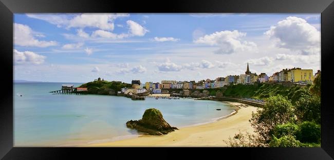 Tenby Seafront. Framed Print by Becky Dix